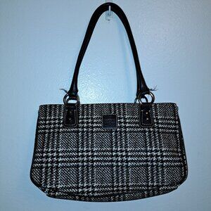 Liz Claiborne Black &White Plaid/Houndstooth Purse &Accessories